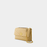 Kira Chevron Convertible Bag - Tory Burch - Leather - Desert Dune