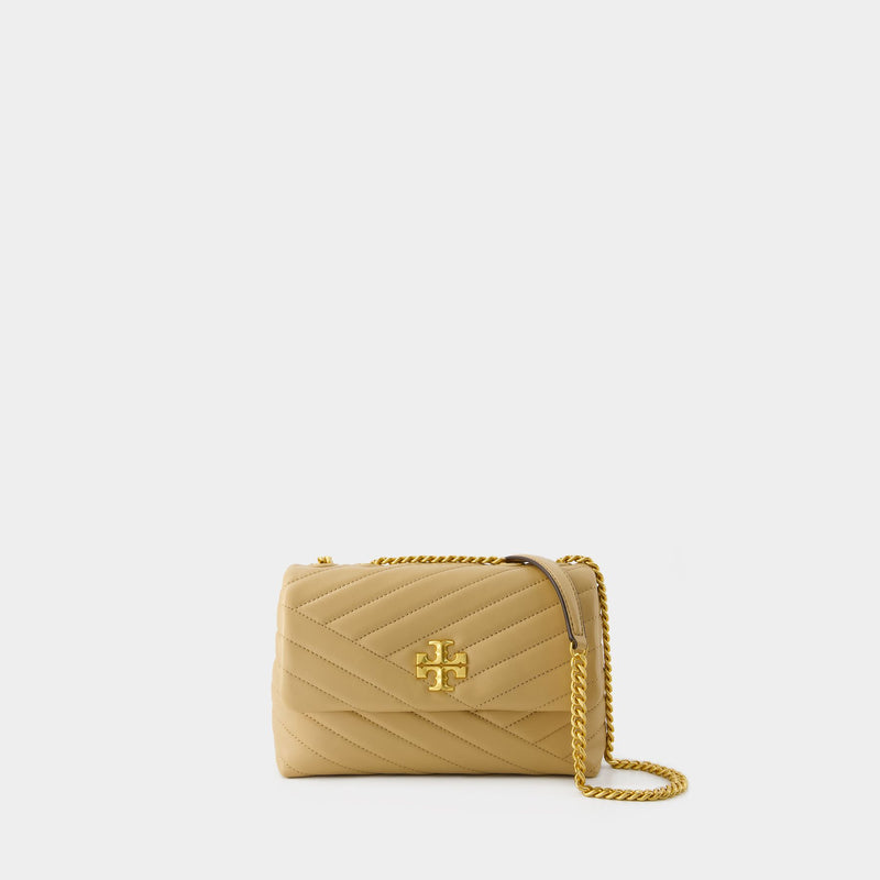 Kira Chevron Small Convertible Bag - Tory Burch - Leather - Desert Dune