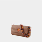 Kira Small Flap Bag - Tory Burch - Leather - Brown