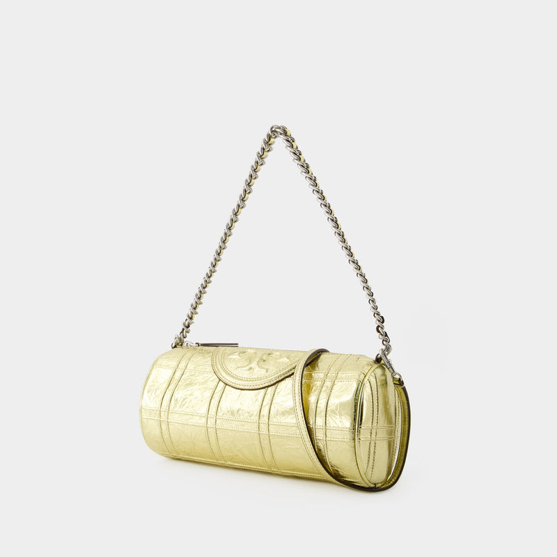 Fleming Soft Barrel Bag - Tory Burch - Leather - Gold