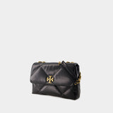 Kira Diamond Quilt Convertible Bag - Tory Burch - Leather - Black