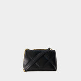 Kira Diamond Quilt Small Convertible Bag - Tory Burch - Leather - Black