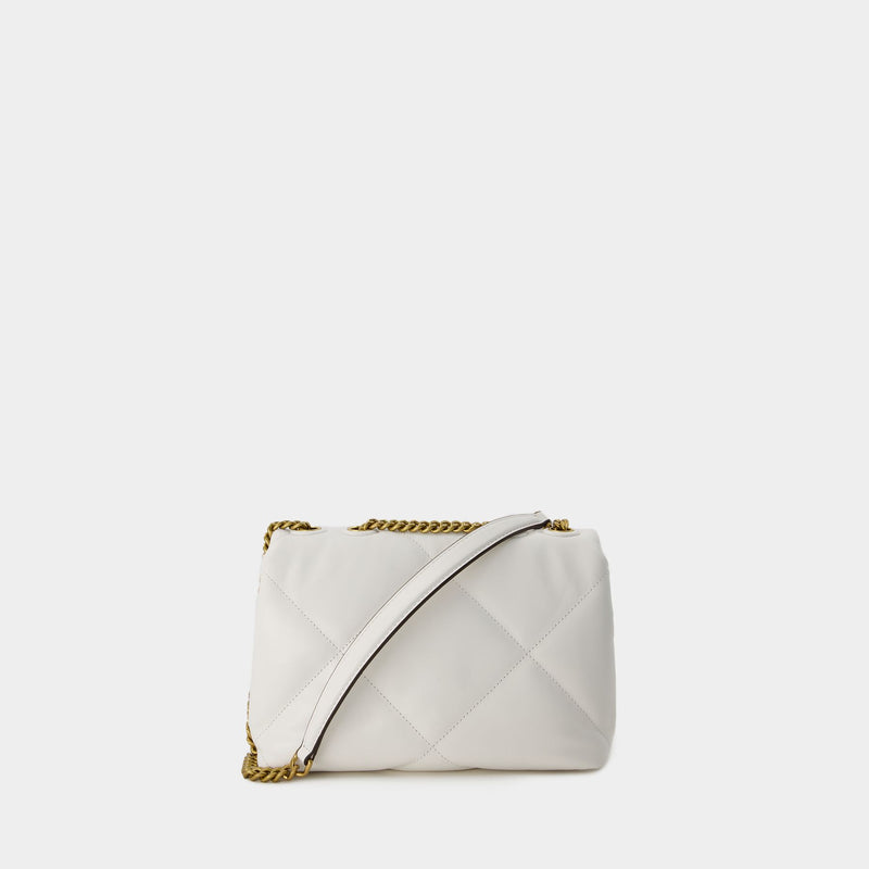 Kira Diamond Quilt Small Convertible Bag - Tory Burch - Leather - White