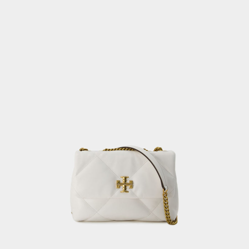 Kira Diamond Quilt Small Convertible Bag - Tory Burch - Leather - White
