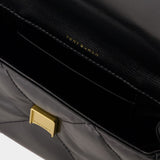 Kira Diamond Quilt Mini Flap Bag - Tory Burch - Leather  - Black