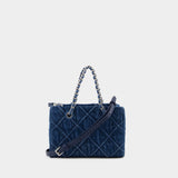 Fleming Soft Mini Shopper Bag - Tory Burch - Denim - Blue