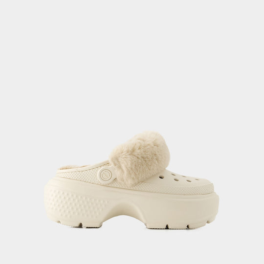 Stomp Lined Mules - Crocs - Thermoplastic - White