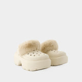 Stomp Lined Mules - Crocs - Thermoplastic - White