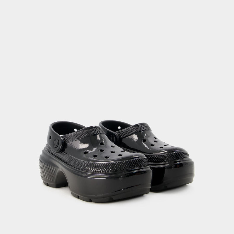 Stomp High Shine Sandals - Crocs - Thermoplastic - Black