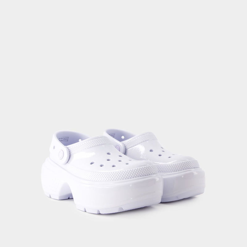 サンダル・ミュール Crush High Shine Sandals - Crocs - Thermoplastic - Grey Stomp High Shine Sandals - Crocs - Thermoplastic - White