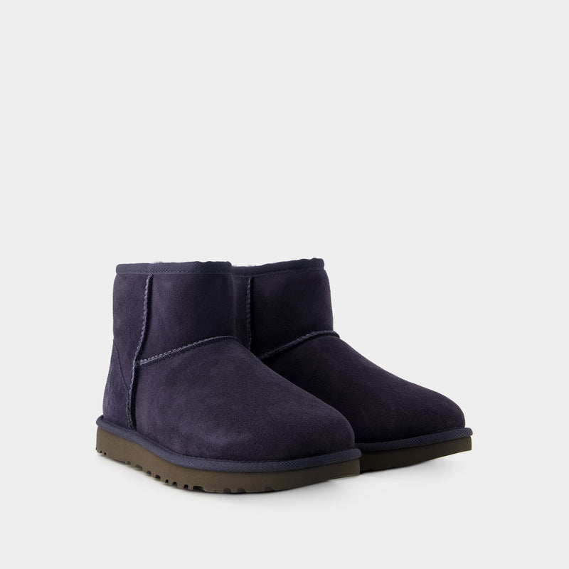 Classic Mini II Ankle Boots Ugg Leather Blue