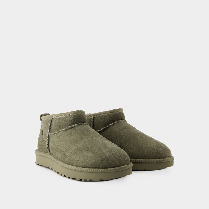 Classic Ultra Mini Ankle Boots - Ugg - Leather - Green