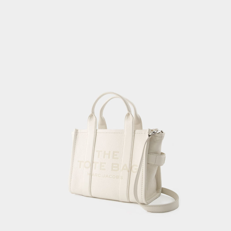The Mini Leather Tote Bag in Silver - Marc Jacobs