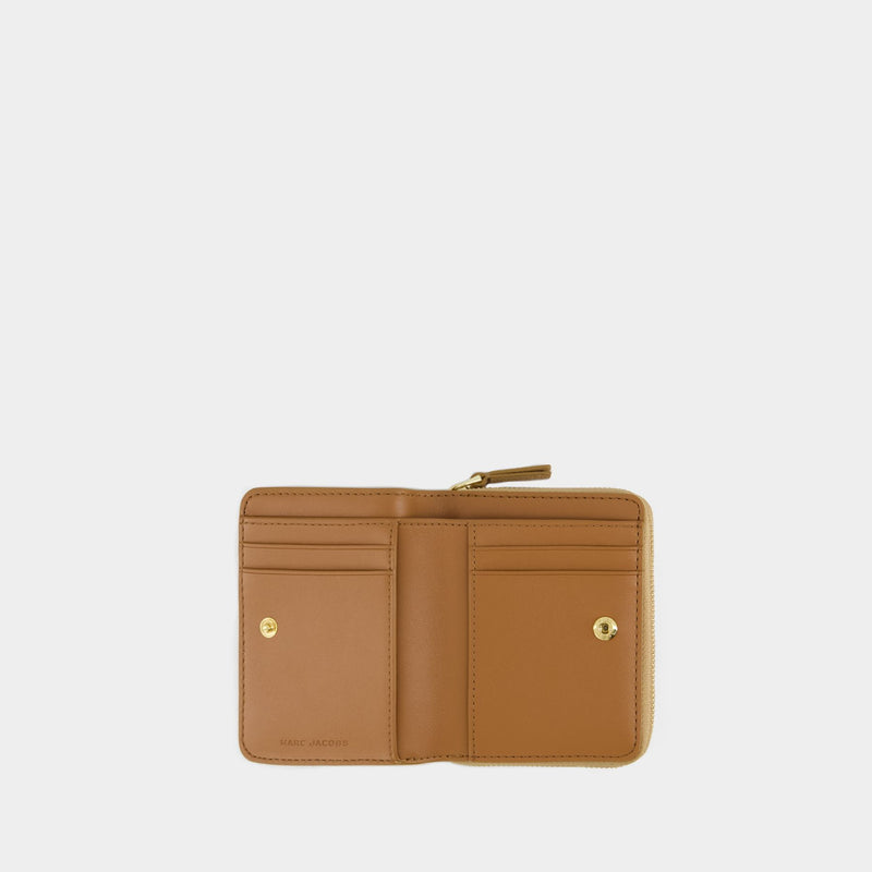 【関税&送料込】Marc Jacobs Camel Leather Wallet The Mini Compact Wallet - Marc Jacobs - Leather - Brown