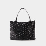 Paco Wheel Tote in Black Leather
