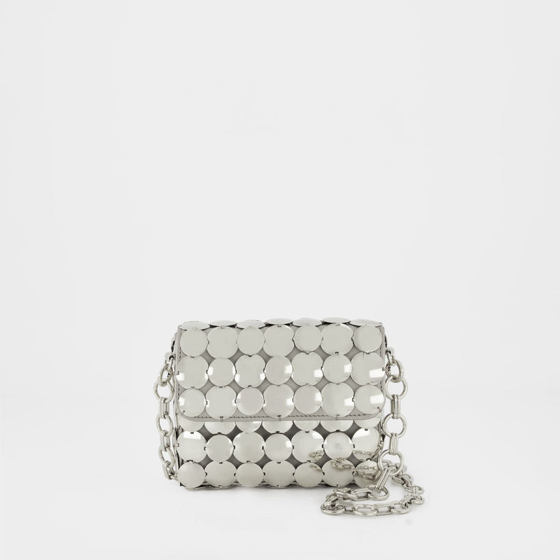 Button Flap S Crossbody - Paco Rabanne - Argenté