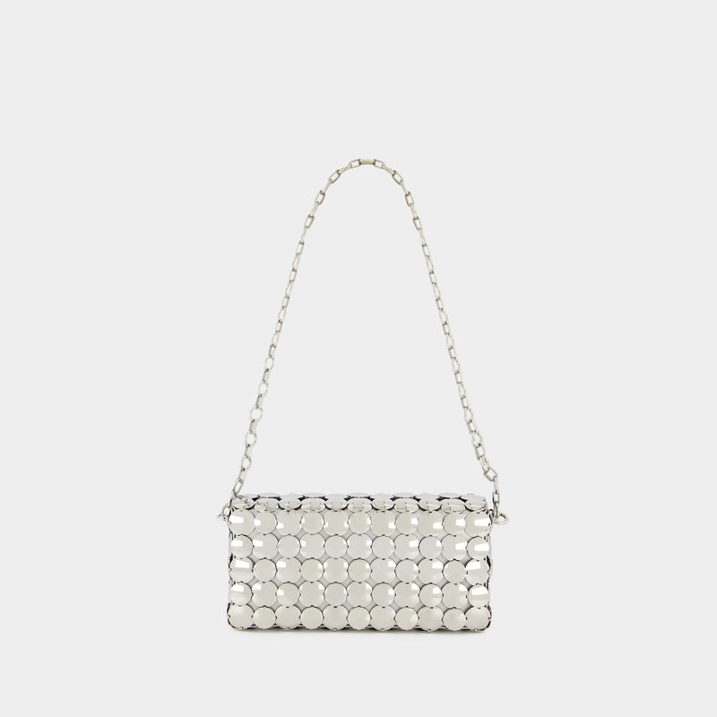 Button Baguette Crossbody  - Paco Rabanne - Silver