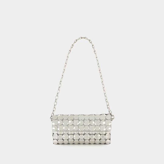 Button Baguette Crossbody  - Paco Rabanne - Silver