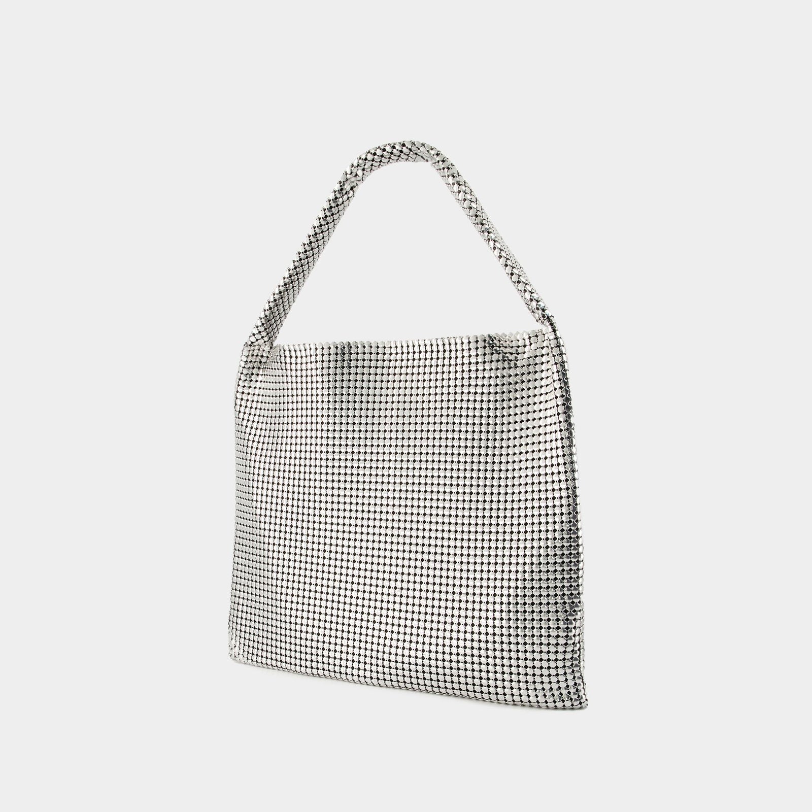 ★VIP価格★PACO RABANNE SILVER PIXEL BAG 追加料金不要 Rabanne Pixel Metallic Tote Bag | Silver | FARFETCH