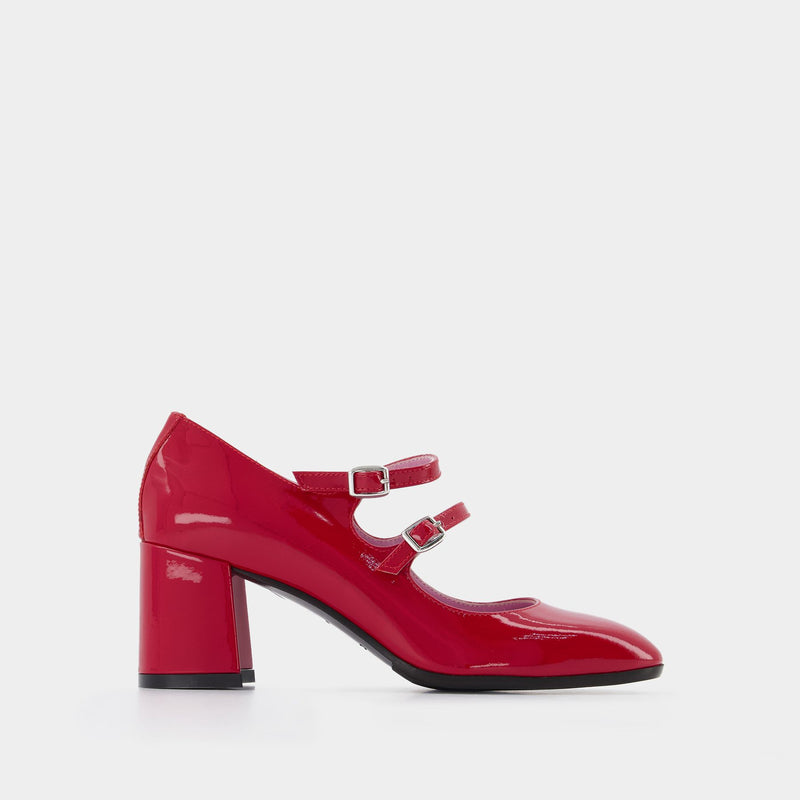 ALICE Burgundy patent leather Mary Janes pumps