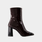 Donna Ankle Boots - Carel - Patent Leather - Brown/Black