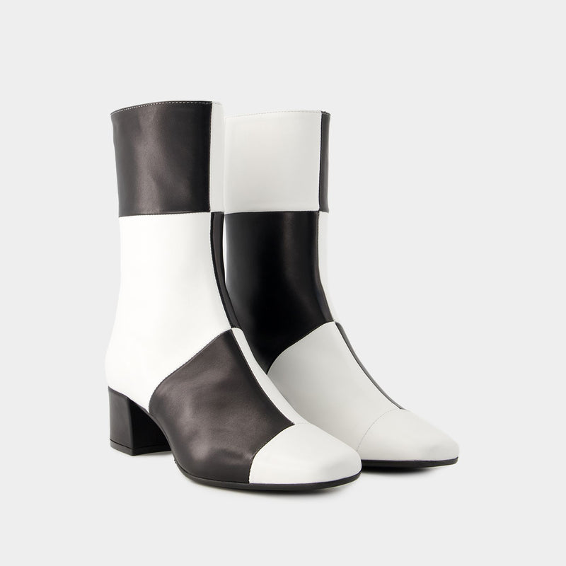 Estime Go Ankle Boots - Carel - Leather - Black/White
