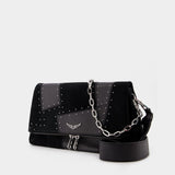 Rocky Patchwork + Studs in black leather
