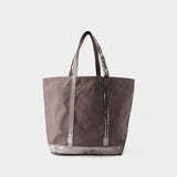 Cabas L Shopper Bag - Vanessa Bruno - Cotton - Grey Anthracite
