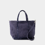 Cabas S Shopper Bag - Vanessa Bruno - Linen - Blue Denim