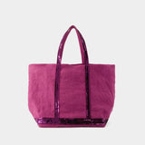 Cabas L Shopper Bag - Vanessa Bruno - Linen - Pink Sorbet
