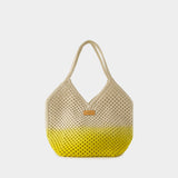 Panier Shopper Bag - Vanessa Bruno - Cotton - White/Yellow