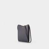 Jamie Neck Pouch in Grey Leather