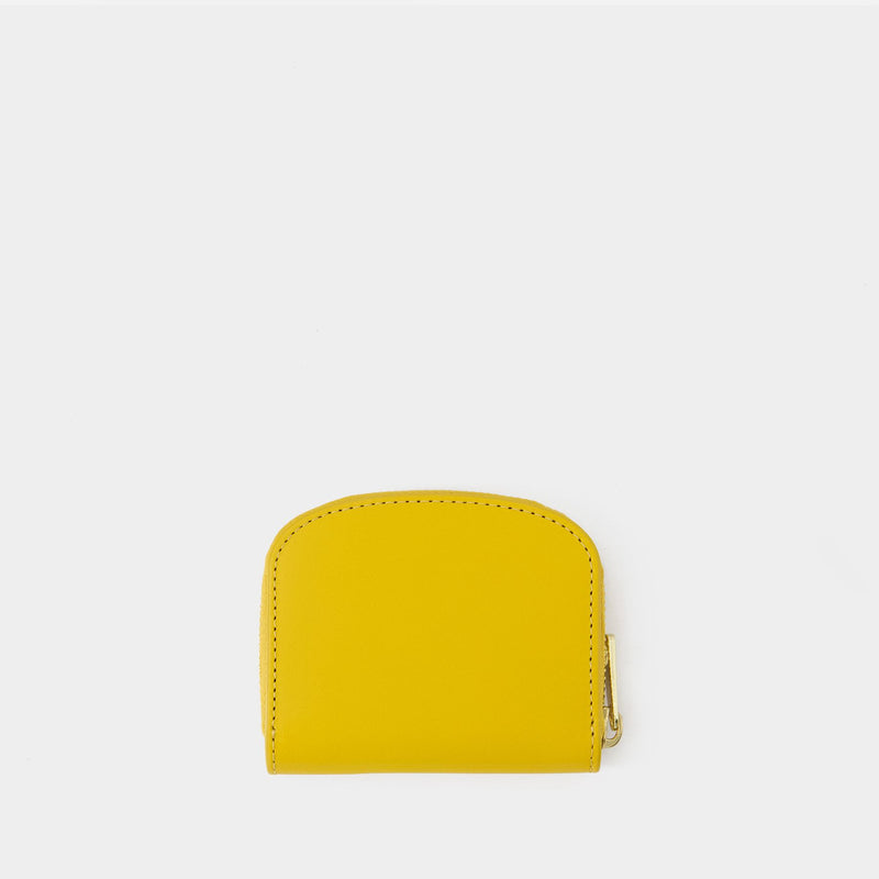 Demi Lune Mini Compact Change Purse - A.P.C - Leather - Yellow