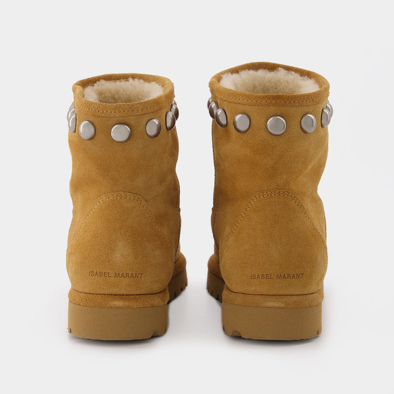 Kypsy Ankle Boots in Beige Shearling