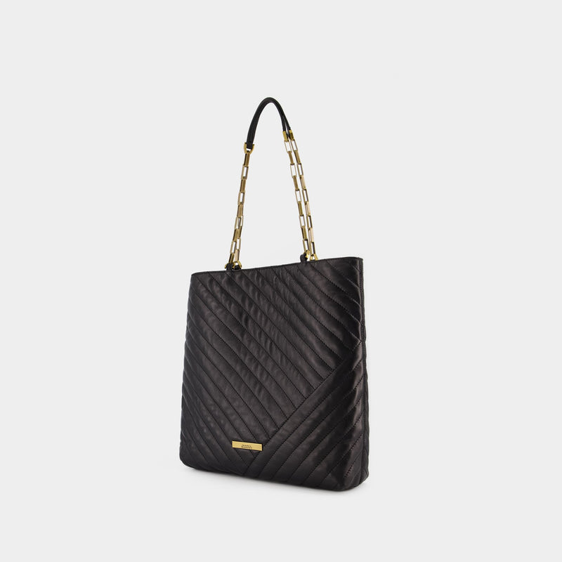 Merine N/S Hobo Bag - Isabel Marant -  Black/Gold - Leather