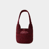 Praia Small Shopper Bag - Isabel Marant - Raffia - Dark Plum