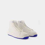 B Court High Top-Calf Embossed Monogram in White Leather