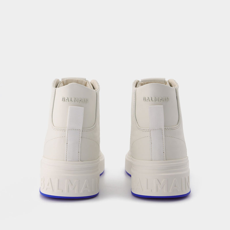 B Court High Top-Calf Embossed Monogram in White Leather