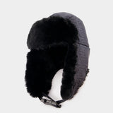 Padded Monogram Nylon Chapka Hat in Black