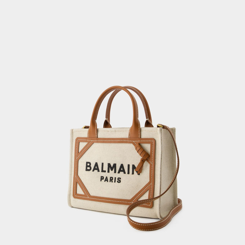 B-Army Small Shopper Bag - Balmain - Canvas - Brown