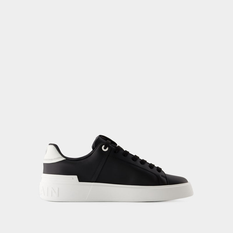 B Court Sneakers - Balmain - Leather - Black