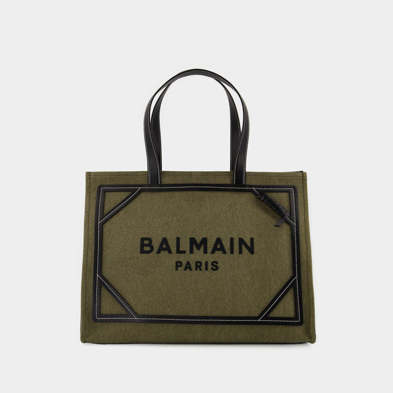 B-Army Medium Tote bag - Balmain - Canvas - Khaki