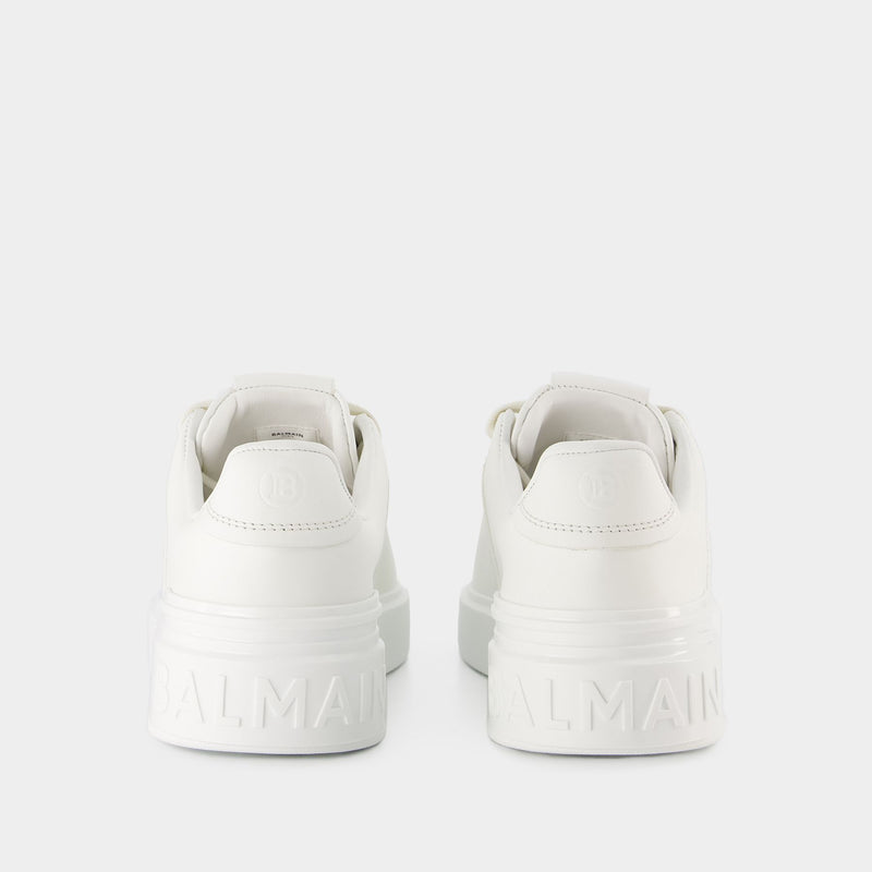 B Court Sneakers - Balmain - White - Leather