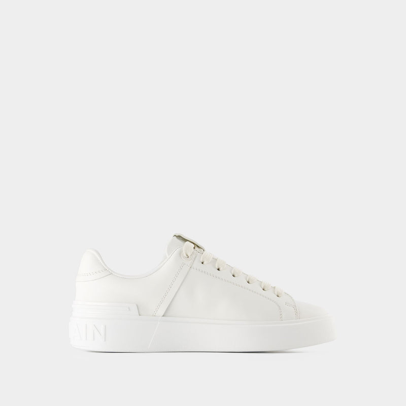 B Court Sneakers - Balmain - White - Leather