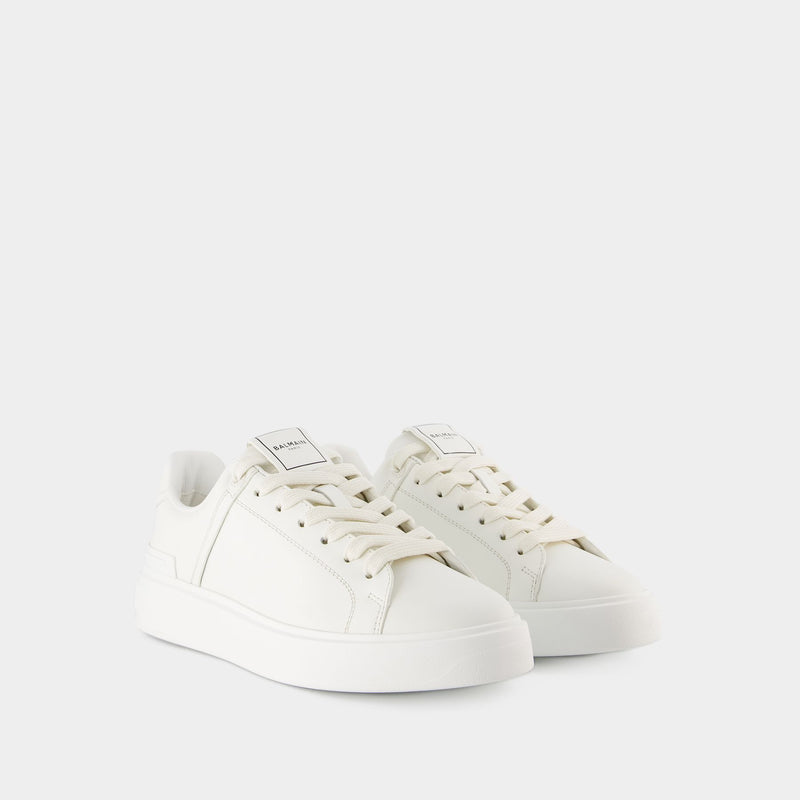 B Court Sneakers - Balmain - White - Leather