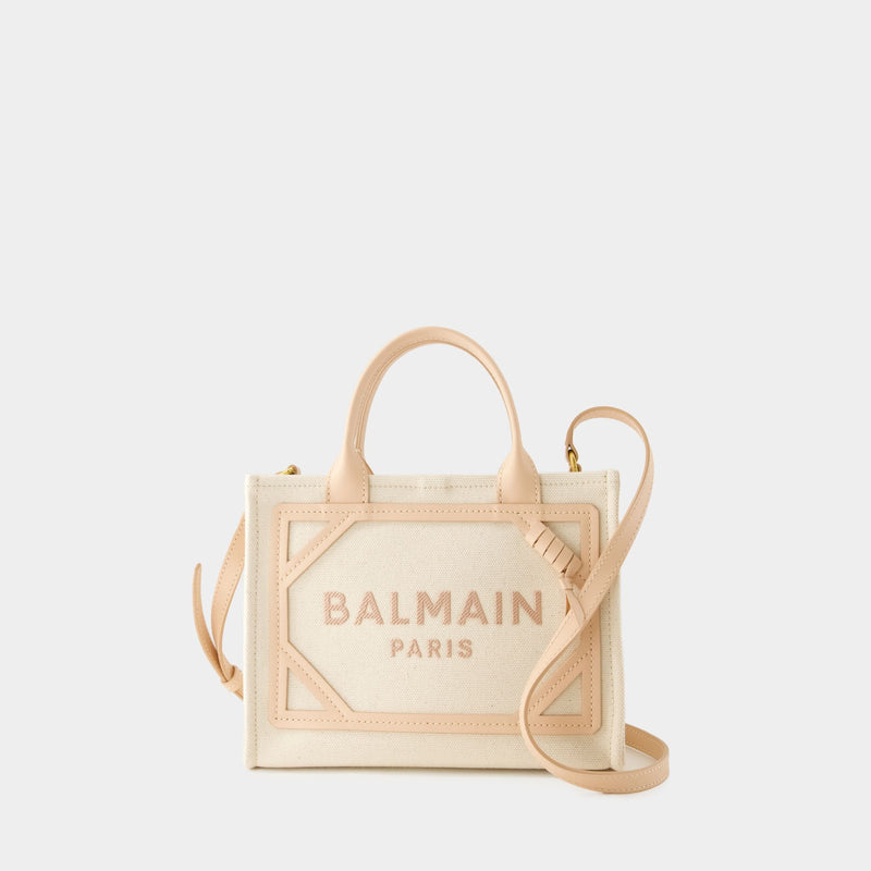 B-Army Small Shopper Bag - Balmain - Canvas - Beige