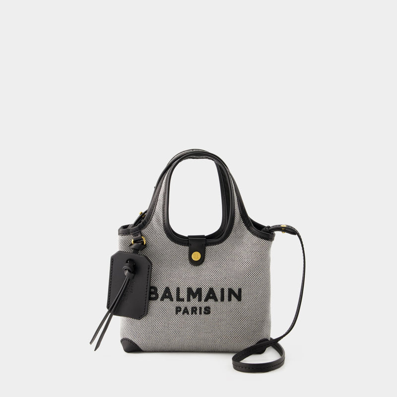 B-Army Mini Grocery Shopper Bag - Balmain - Canvas - Black