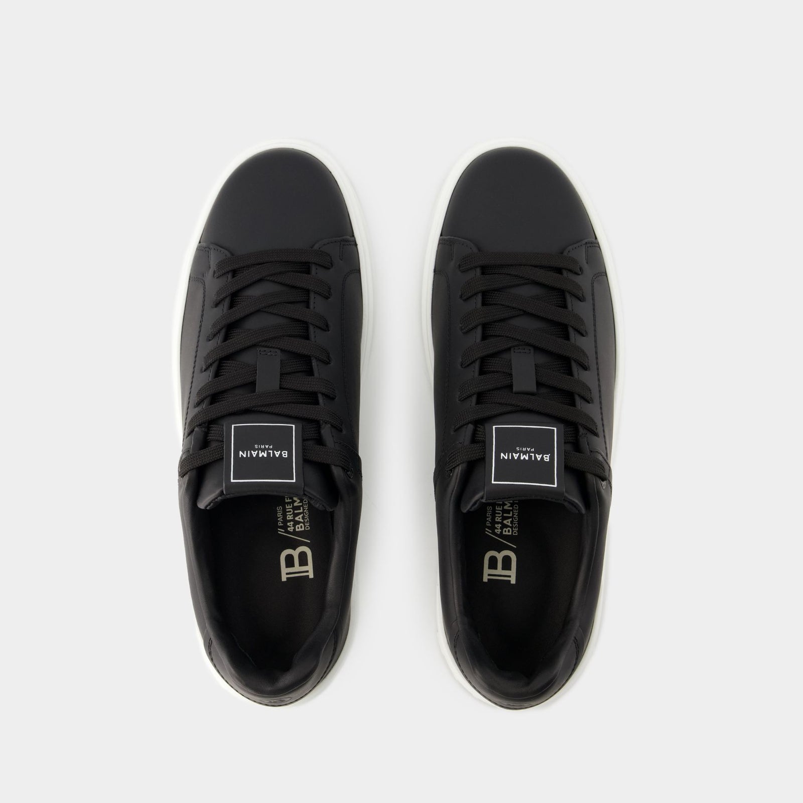 【関税込み】Balmain ブラック B-Court レザースニーカー B-Court Sneakers - Balmain - Leather - Black