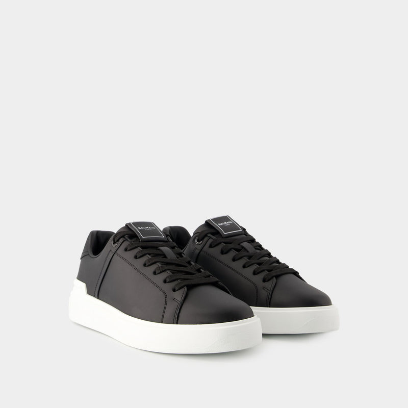 B-Court Sneakers - Balmain - Leather - Black