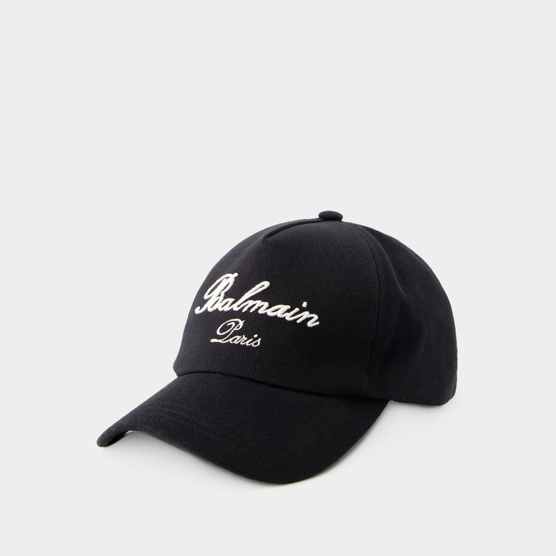 Balmain Signature Cap - Balmain - Cotton - Black/Ivory